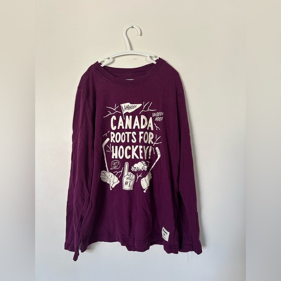 Roots Canada Hockey Purple Long Sleeve Size Large (9-10 Big Kids) - Picture 1 of 8